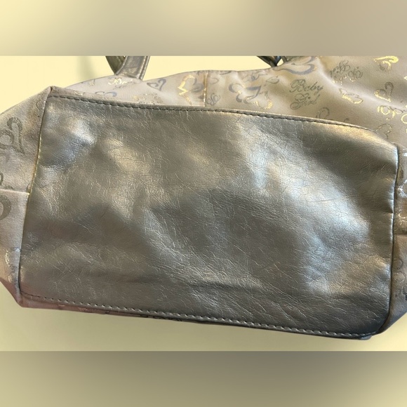 Y2K Baby Girl Heart Print Metallic Shoulder Tote Bag - Picture 2 of 9